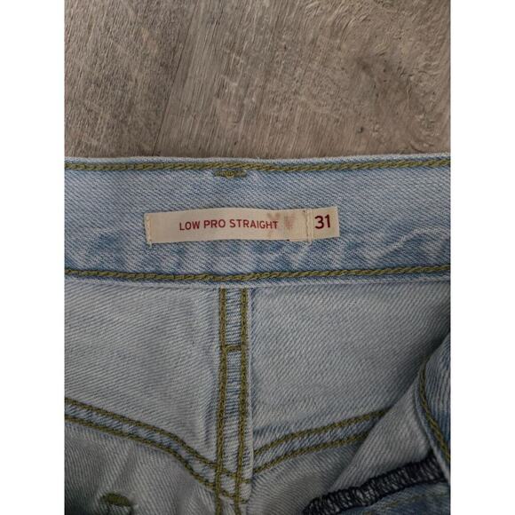 Levi's Low Pro Straight High Waisted Jeans Women's Size 31 (10/12) Distressed - Picture 11 of 15